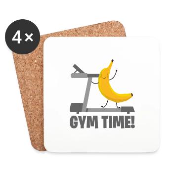 TREADMILL banana GYM TIME - Coasters (set of 4) - white - Front