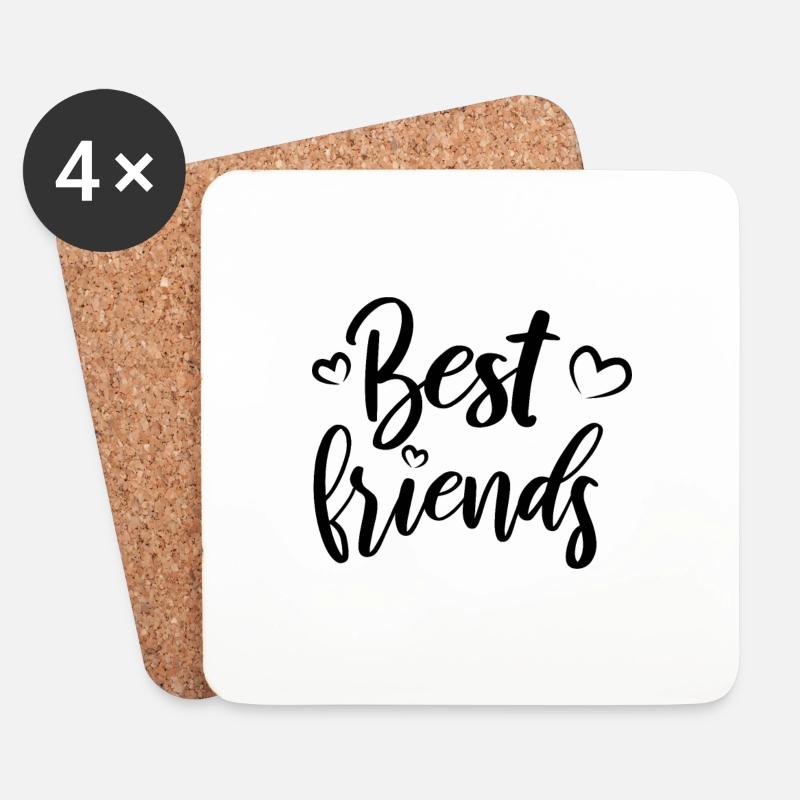 Beste Freunde BFF - Untersetzer (4er-Set) - Weiß