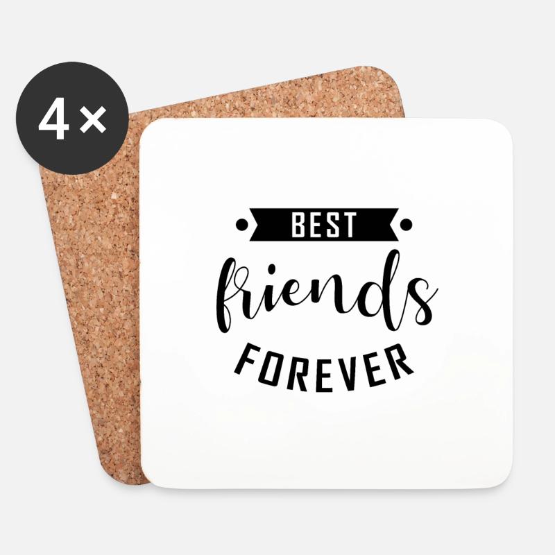 Beste Freunde BFF - Untersetzer (4er-Set) - Weiß