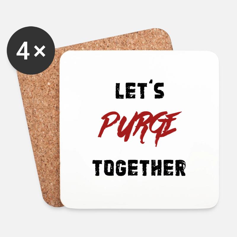 Let'S Purge together - Untersetzer (4er-Set) - Weiß