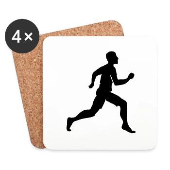 Runner / Läufer (1c) - Untersetzer (4er-Set) - Weiß - Vorne
