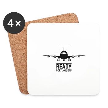 Ready ForTake Off - Coasters (set of 4) - white - Front