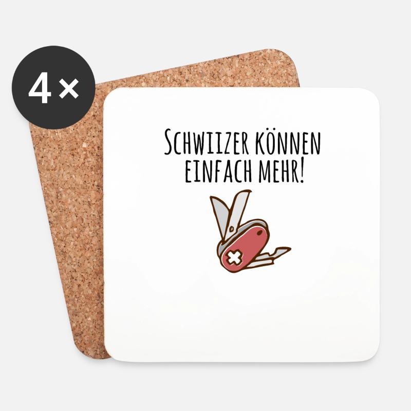 Schweizer können einfach mehr Tshirt Schweizer - Untersetzer (4er-Set) - Weiß