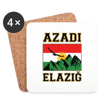 Kurdistan Azadi Elazig. Kurdistan gratuit - Dessous de verre (lot de 4) - blanc - Devant