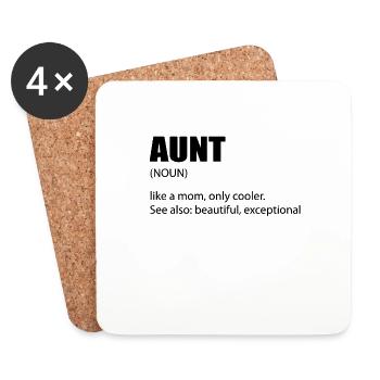 Tante Definition - Untersetzer (4er-Set) - Weiß - Vorne