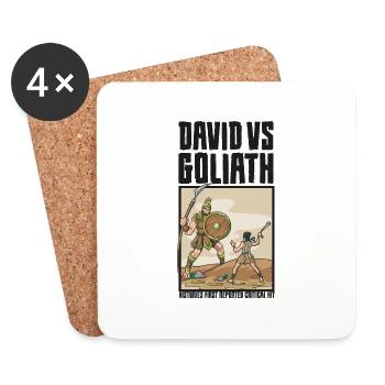 David VS Goliath Critical Hit Crit Rpg Meme - Coasters (set of 4) - white - Front