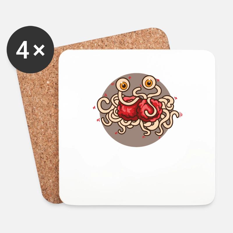 Spaghettimonster Pastafarianismus Pastafari - Untersetzer (4er-Set) - Weiß