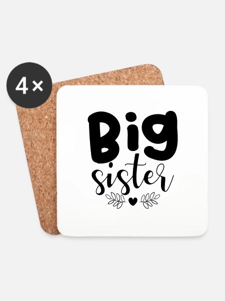 Schwester Sprüche - Untersetzer (4er-Set) - Weiß