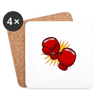 Boxhandschuhe - Untersetzer (4er-Set) - Weiß - Vorne