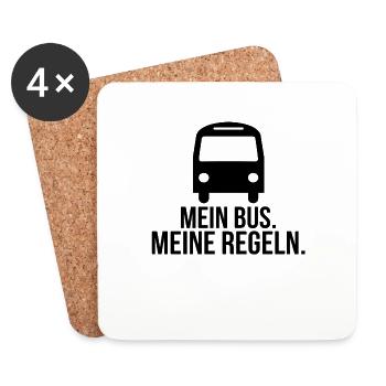 Mein Bus meine Regeln - Untersetzer (4er-Set) - Weiß - Vorne
