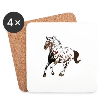 cadeau cheval cheval de cheval appaloosa - Dessous de verre (lot de 4) - blanc - Devant