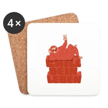 Faultier Faultiere Chill dein Leben Geschenk - Untersetzer (4er-Set) - Weiß - Vorne