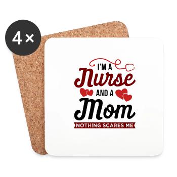 Krankenschwester Mama Hebamme Pflegerin Geschenk - Untersetzer (4er-Set) - Weiß - Vorne