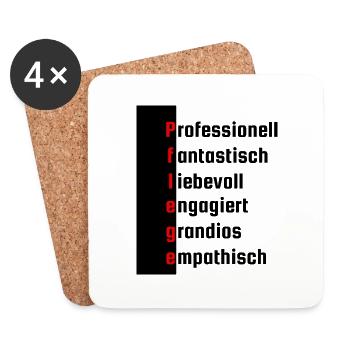 Pflege - Geschenkidee - Großartig - Krankenhaus - Untersetzer (4er-Set) - Weiß - Vorne