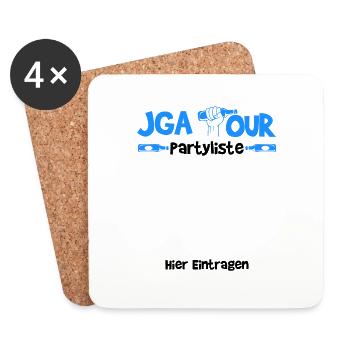 JGA Bachelor Party Guest List Gift - Coasters (set of 4) - white - Front