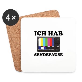 Retro TV Sendepause Oldschool 60er 70er 80er 90er - Untersetzer (4er-Set) - Weiß - Vorne