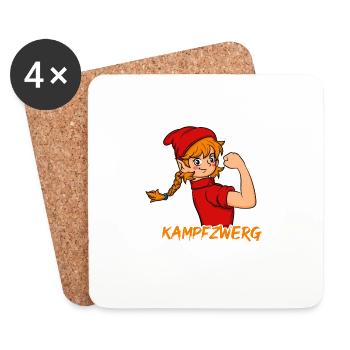 Fighting Dwarf Small but Oho Dwarf Gift - Coasters (set of 4) - white - Front
