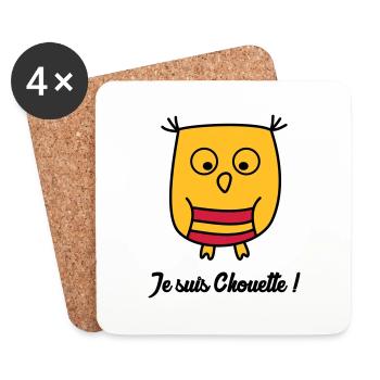 Hibou Chouette Baby Bébé Birth Enfant Sympa [S] - Coasters (set of 4) - white - Front