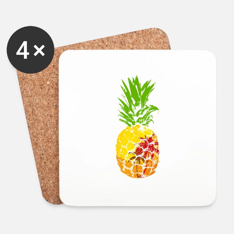 Pineapple Beach Pineapple - Coasters (set of 4) - white