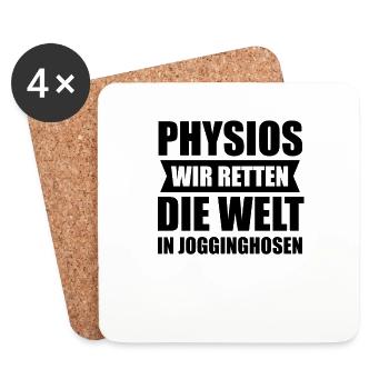 Physio Physiotherapie Witzig Geschenk - Untersetzer (4er-Set) - Weiß - Vorne