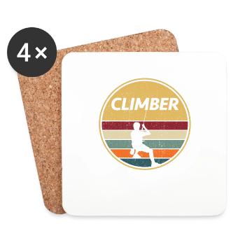 Retro Klettern Geschenk I Kletterpark Kletterer - Untersetzer (4er-Set) - Weiß - Vorne