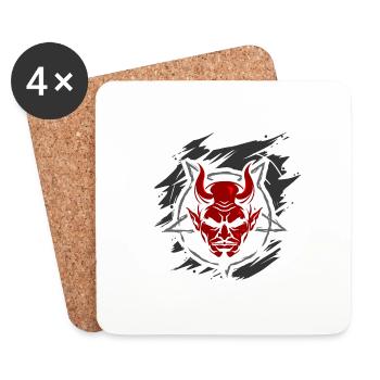 Satan Devil halloween - Coasters (set of 4) - white - Front