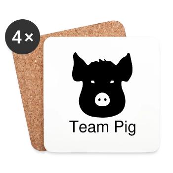 HBL Team Pig black 1b1d3964bd25233fd7111078634ff07 - Coasters (set of 4) - white - Front
