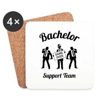 Bachelor Game Over Équipe de soutien Stag Party 1C - Dessous de verre (lot de 4) - blanc - Devant