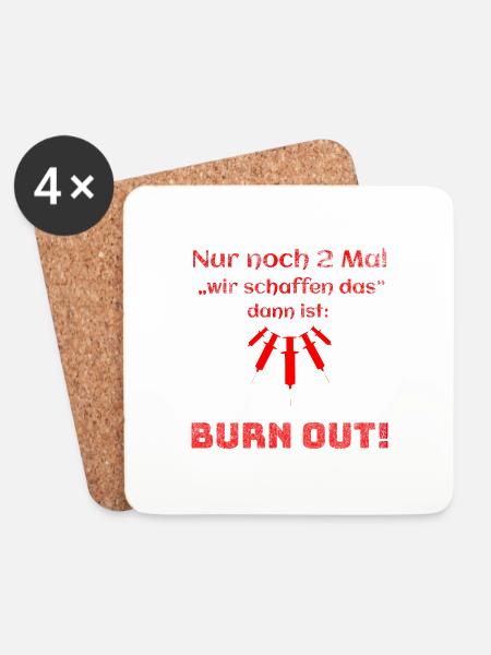 Burn Out - Pflege - Geschenkidee - Pflegekraft - Untersetzer (4er-Set) - Weiß