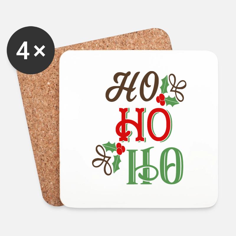 Ho Ho Ho - Untersetzer (4er-Set) - Weiß