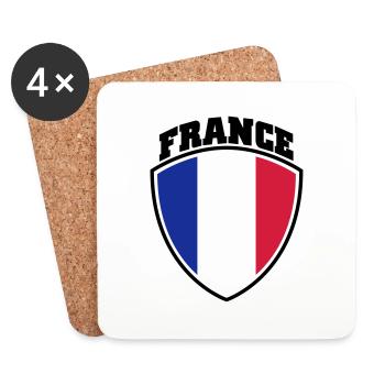 Frankreich - Untersetzer (4er-Set) - Weiß - Vorne
