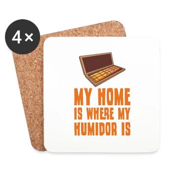 HUMIDOR HOME Aficionado Gift Cigar Smoker - Coasters (set of 4) - white - Front