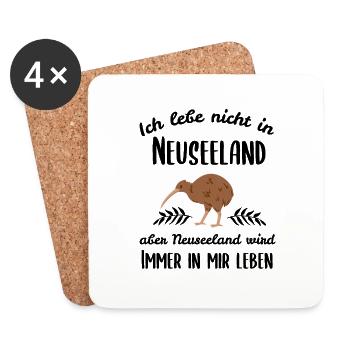 Neuseeland Ruft Und Ich Muss Gehen Kiwi Geschenk - Untersetzer (4er-Set) - Weiß - Vorne