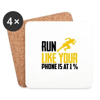 Geschenk für Jogger, Läufer, joggen, Sport, lustig - Untersetzer (4er-Set) - Weiß - Vorne