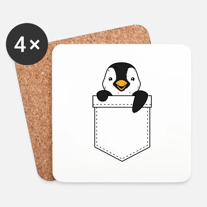 Penguin Pinguin Tasche - Untersetzer (4er-Set) - Weiß