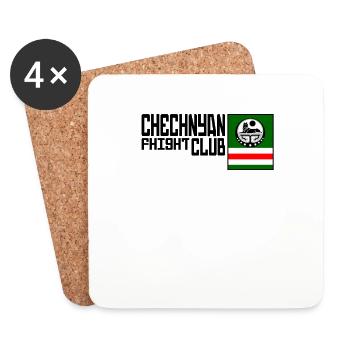 Club de combat tchétchène. Drapeau tchétchène - Dessous de verre (lot de 4) - blanc - Devant