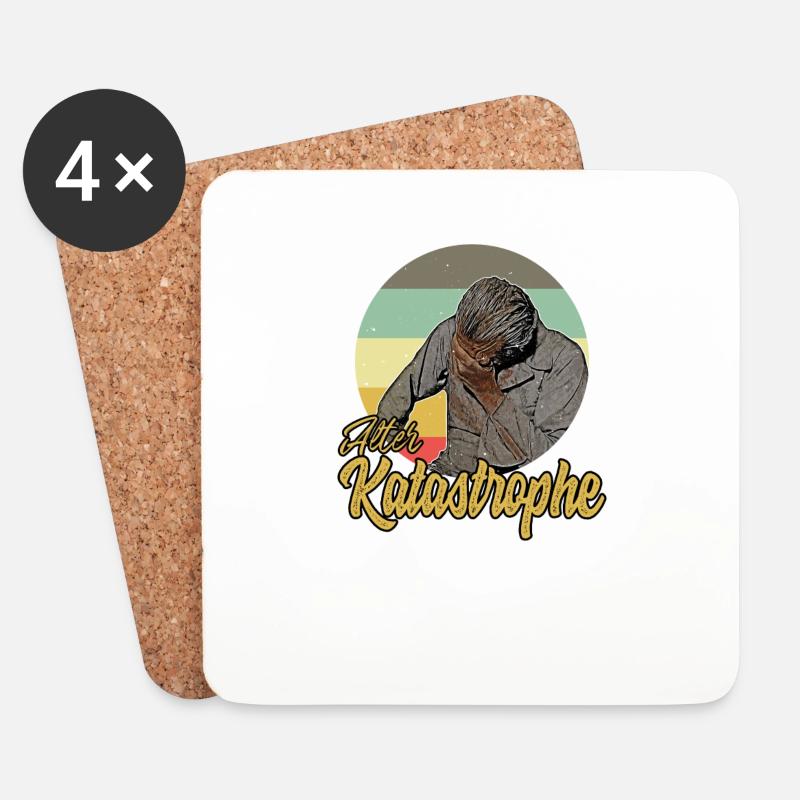 Alter Katastrophe - lustiger Spruch vintage retro - Untersetzer (4er-Set) - Weiß