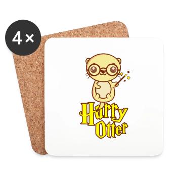 HARRY OTTER Seeotter Geschenk Für Tierpflegerin - Untersetzer (4er-Set) - Weiß - Vorne
