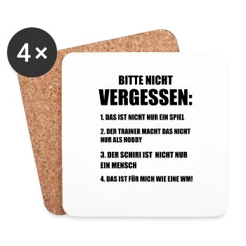 Fussballtrainer Fussball Coach Spruch Geschenk - Untersetzer (4er-Set) - Weiß - Vorne