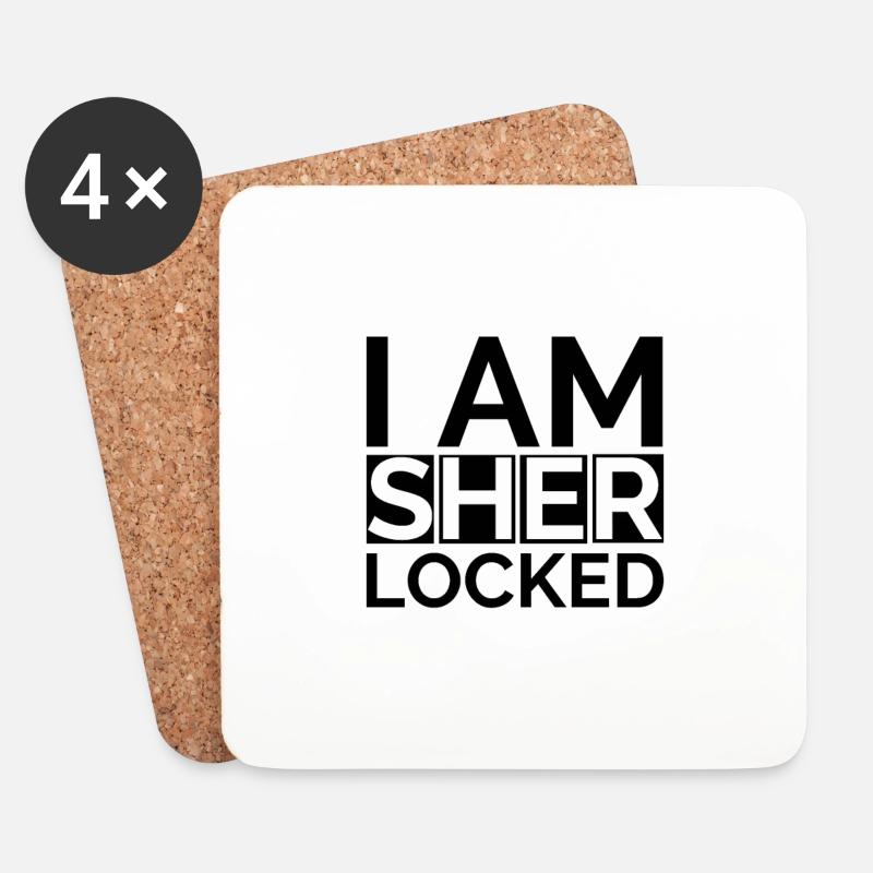 sherlocked! Sherlock Holmes Fan Geschenk Serie - Untersetzer (4er-Set) - Weiß