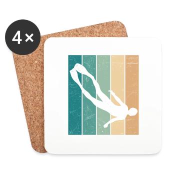 APNOE RETRO cadeau de plongée en apnée - Dessous de verre (lot de 4) - blanc - Devant
