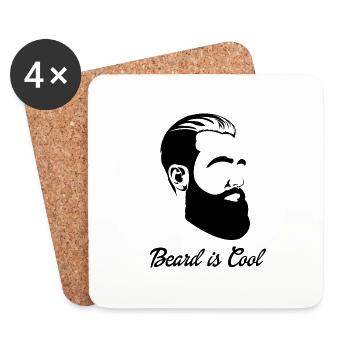 Bart - Bart ist cool - Untersetzer (4er-Set) - Weiß - Vorne