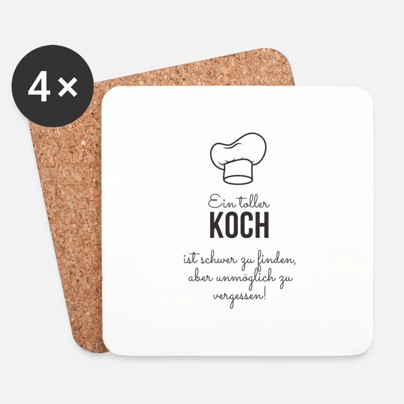 Koch Köchin Geschenkidee - Untersetzer (4er-Set) - Weiß