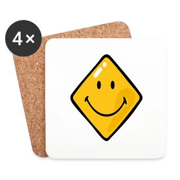 Smiley Diamonds - Dessous de verre (lot de 4) - blanc - Devant
