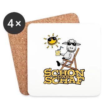 Lustiges Schaf (mit Text) - Untersetzer (4er-Set) - Weiß - Vorne
