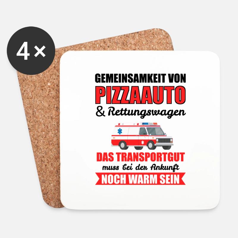 Notfallsanitäter Rettungswagen Sanitäter Geschenk - Untersetzer (4er-Set) - Weiß