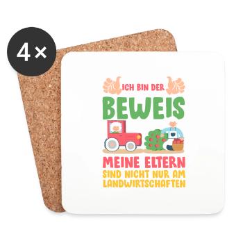 Landwirt Kinder Traktor Geschenk · Beweis - Untersetzer (4er-Set) - Weiß - Vorne