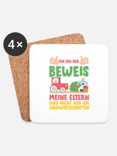 Landwirt Kinder Traktor Geschenk · Beweis - Untersetzer (4er-Set) - Weiß