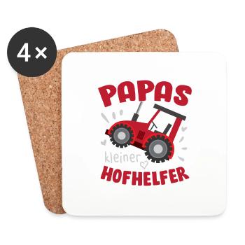 Landwirt Kinder Traktor Geschenk · Hofhelfer - Untersetzer (4er-Set) - Weiß - Vorne