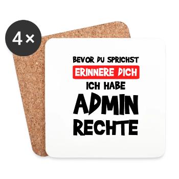 System Admin Administratoren Computer Geschenk - Untersetzer (4er-Set) - Weiß - Vorne